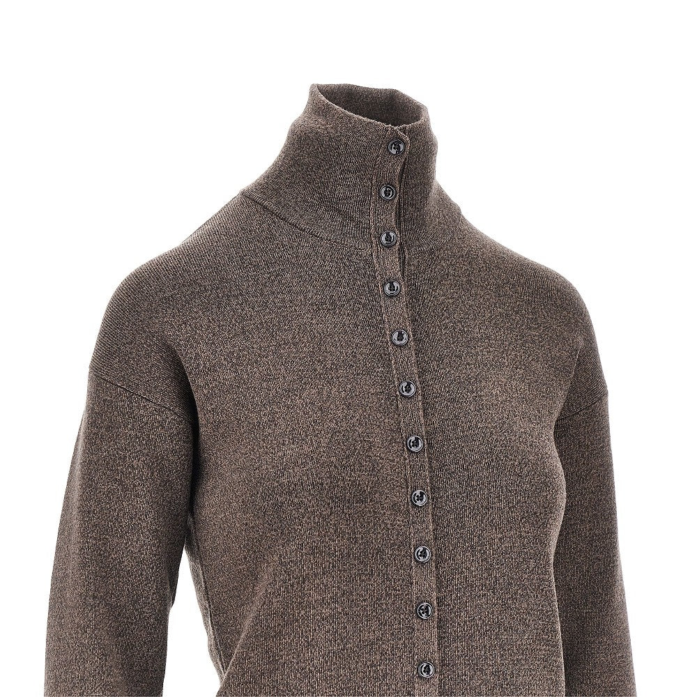 buttoned merino wool top