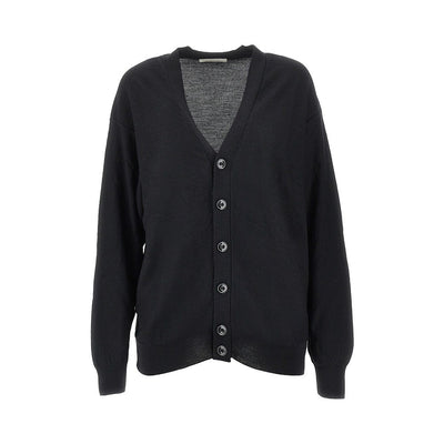 wool-blend twisted cardigan