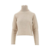 MM6 S wool turtleneck sweater with leather patches