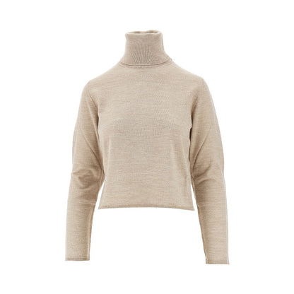 MM6 S wool turtleneck sweater with leather patches
