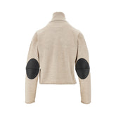 MM6 S wool turtleneck sweater with leather patches