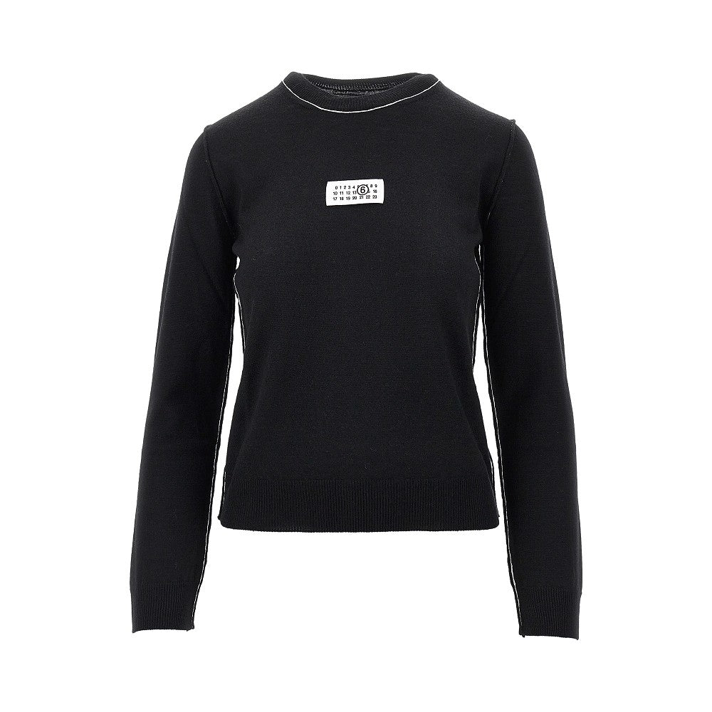 MM6 S wool-blend sweater with logo label