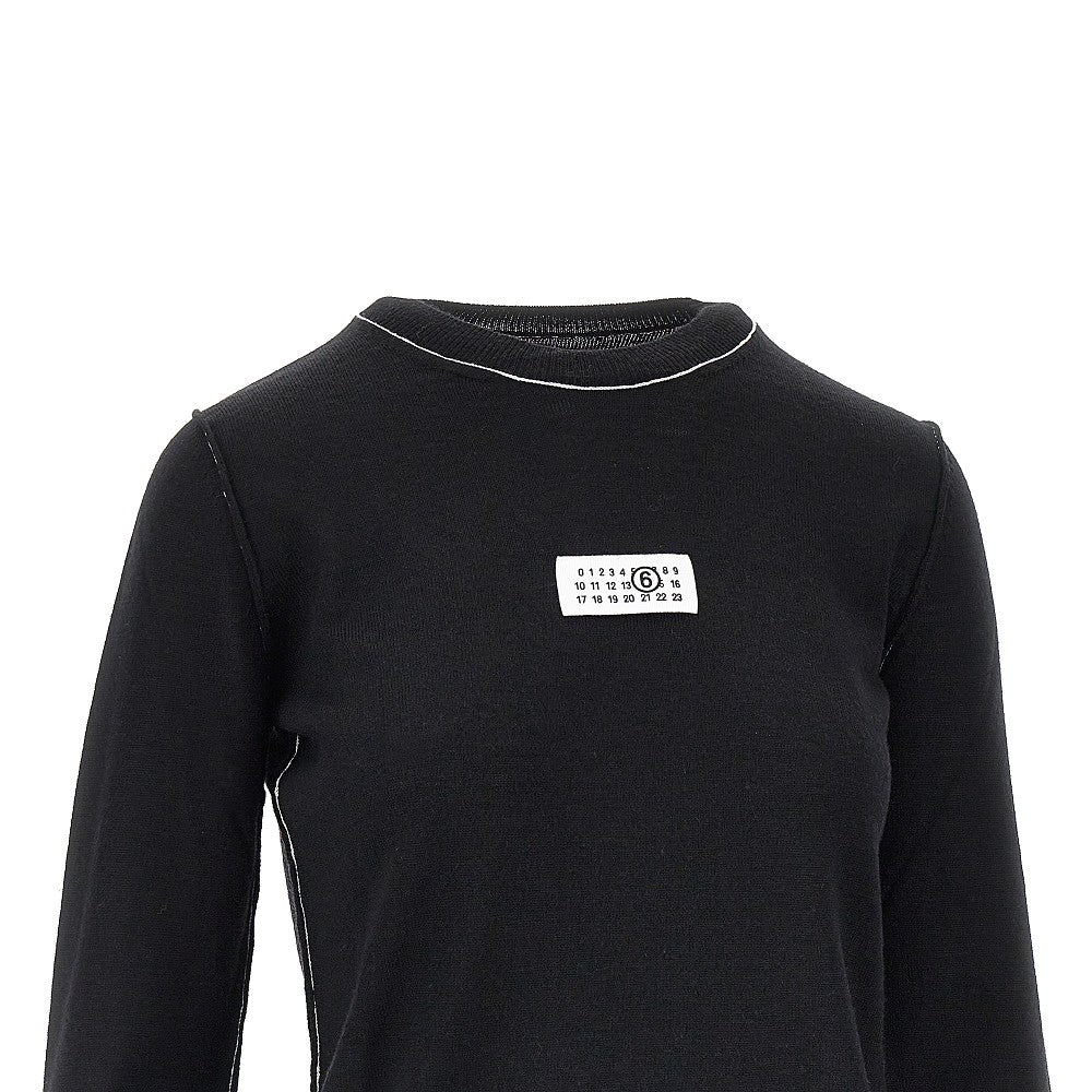 wool-blend sweater with logo label