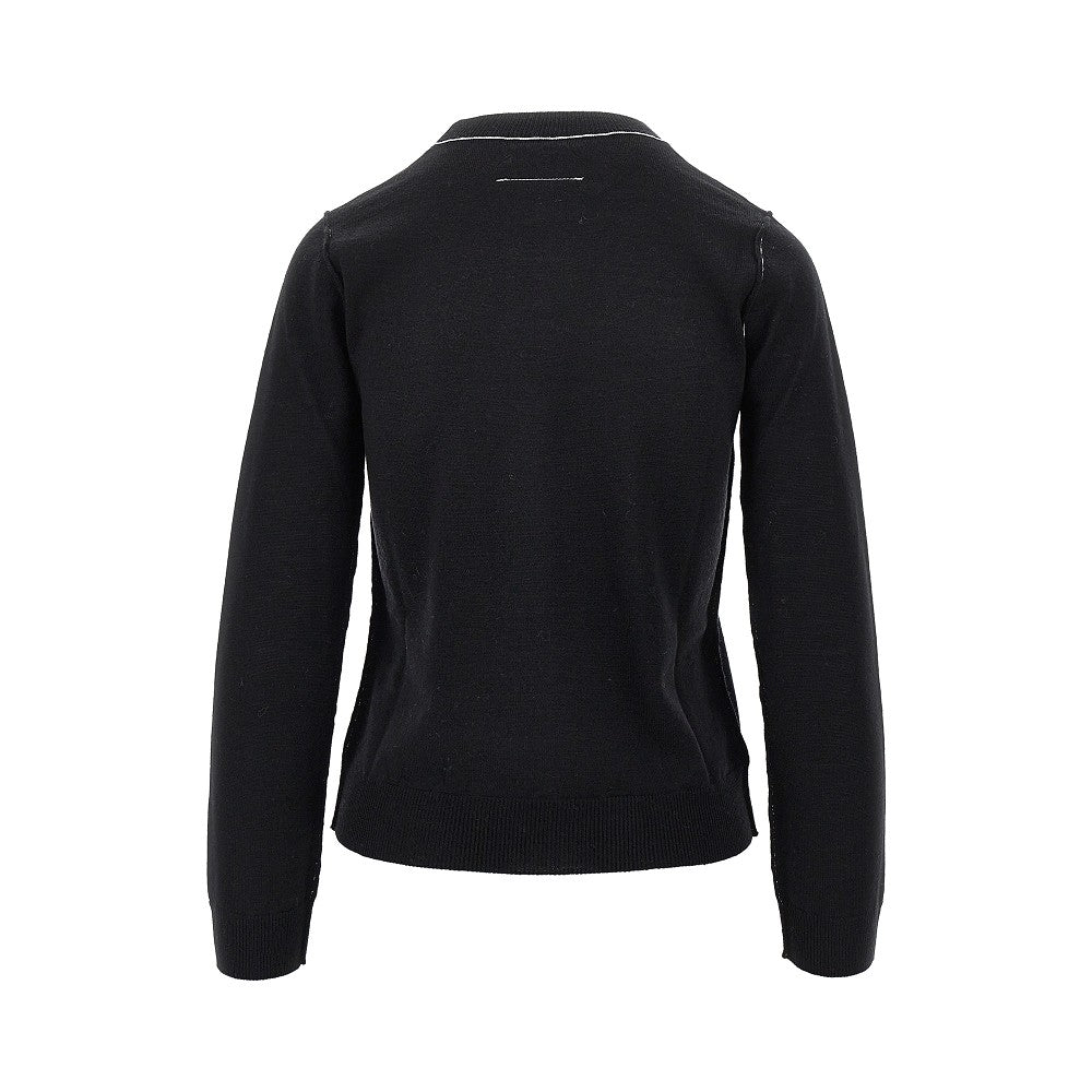wool-blend sweater with logo label