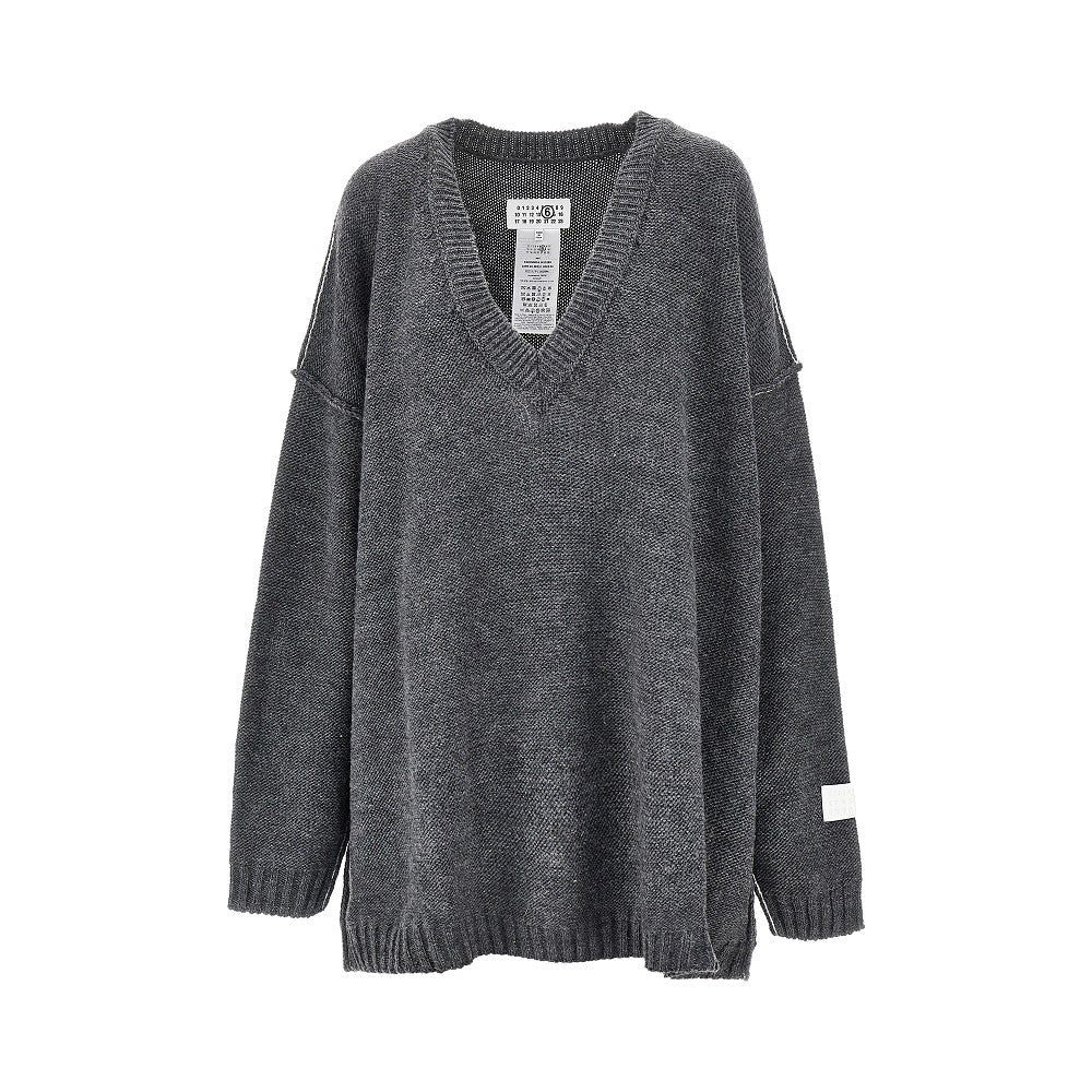 inside-out knit oversized sweater