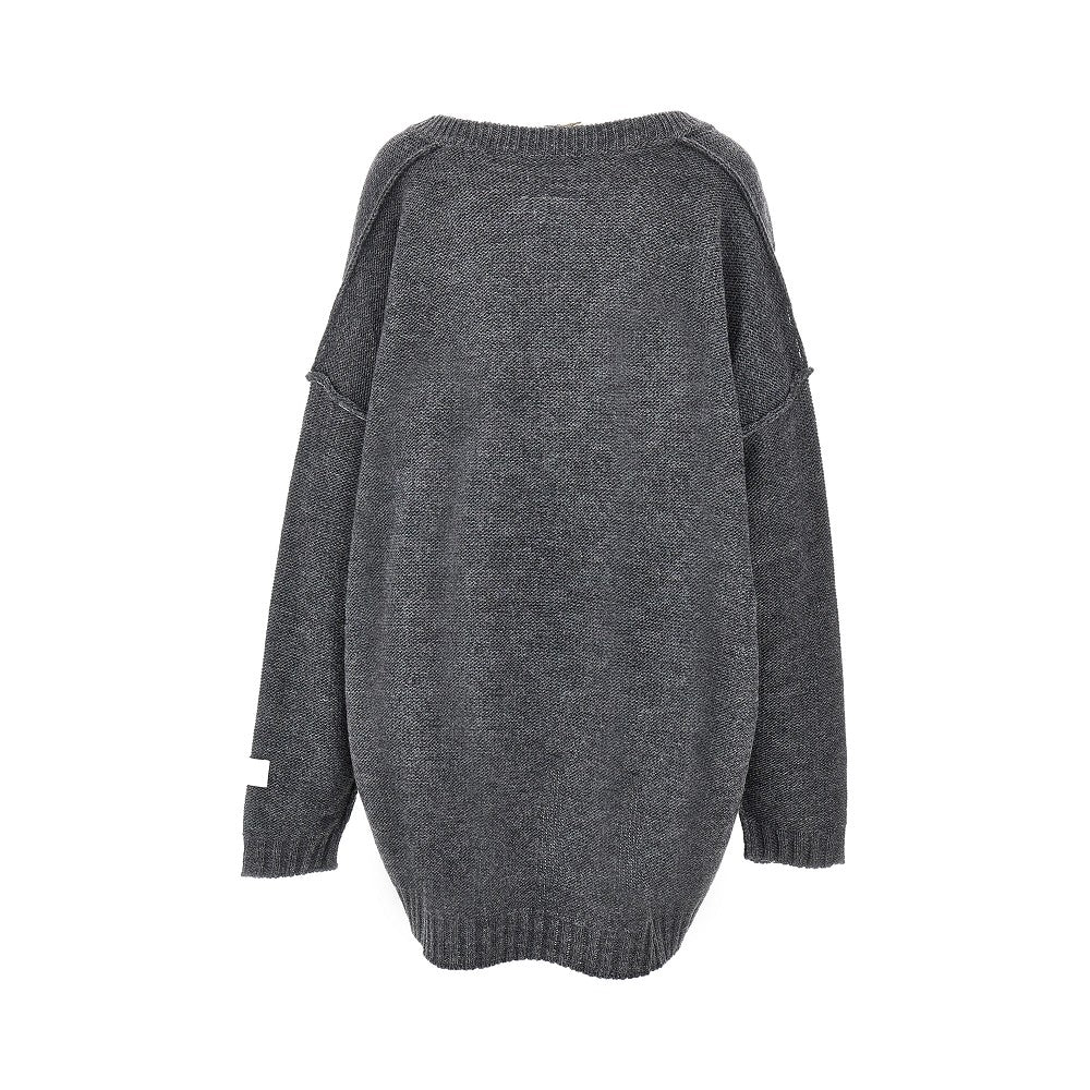 inside-out knit oversized sweater