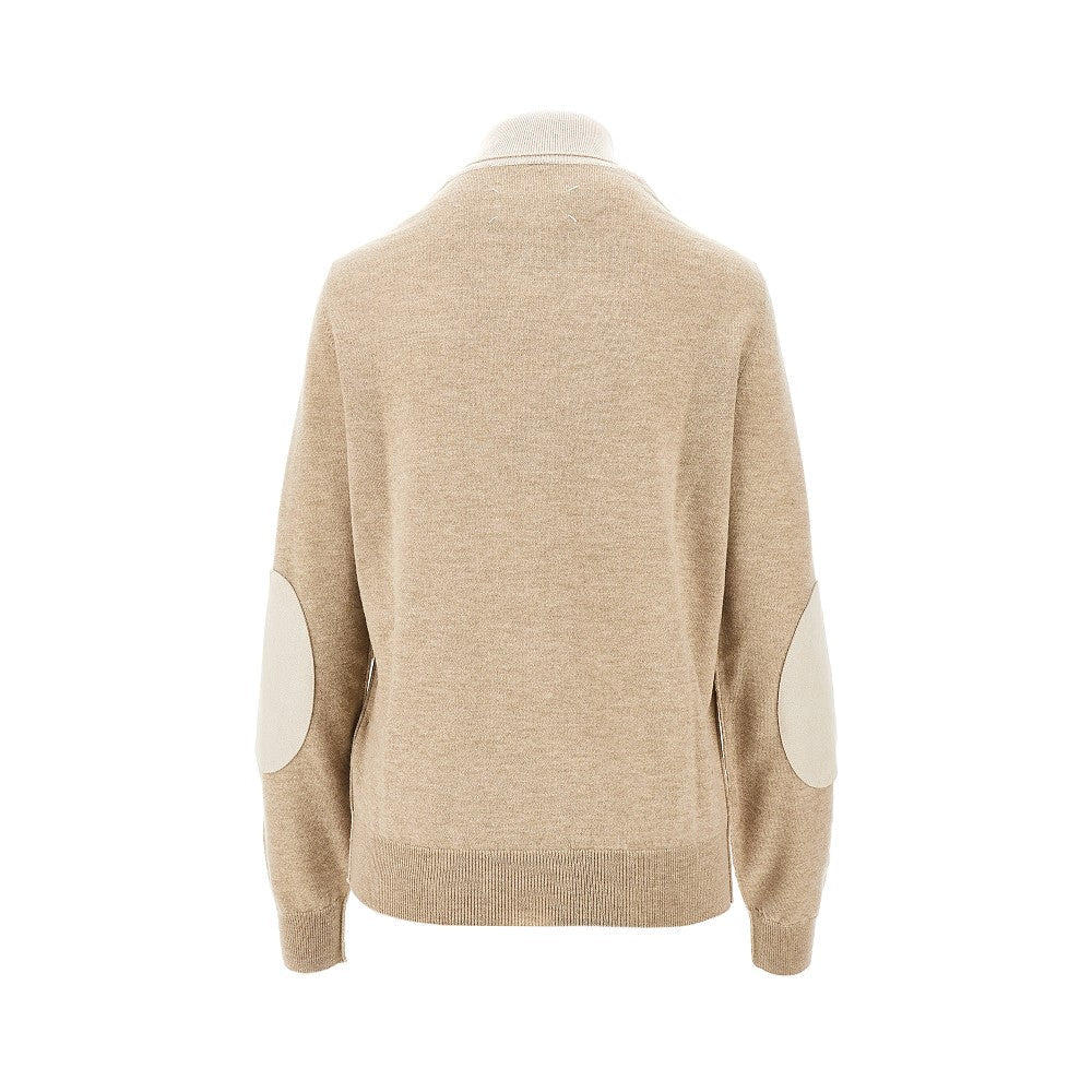 MAISON MARGIELA M two-tone wool turtleneck sweater