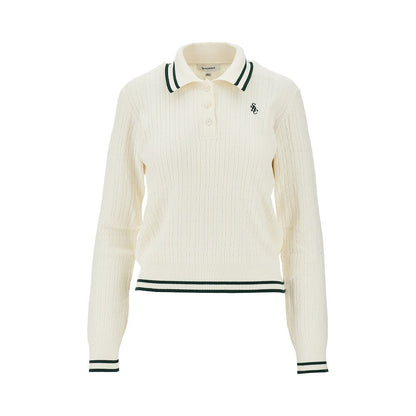 SPORTY AND RICH S src cable knit polo