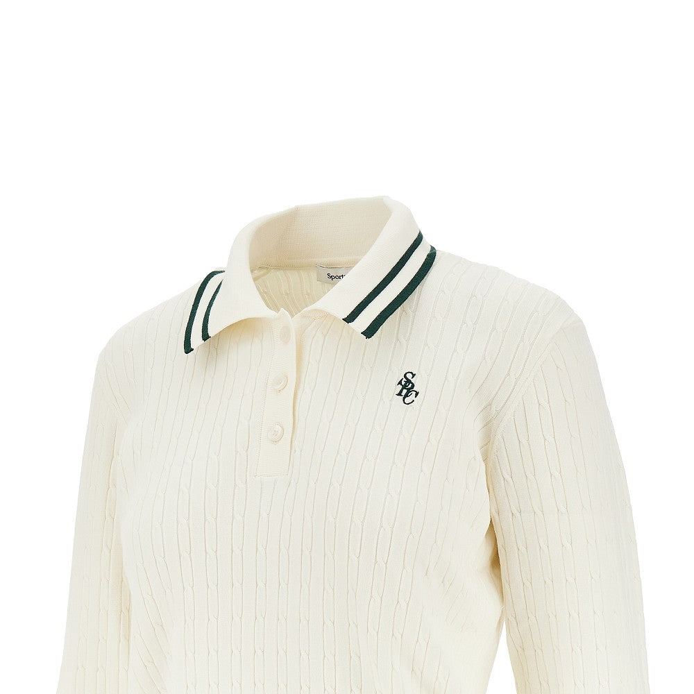 SPORTY AND RICH S src cable knit polo