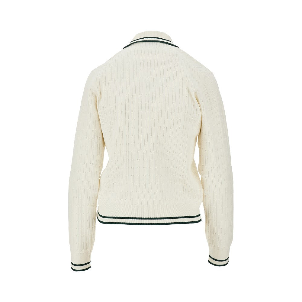 SPORTY AND RICH S src cable knit polo