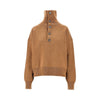 buttoned high-neck wool sweater