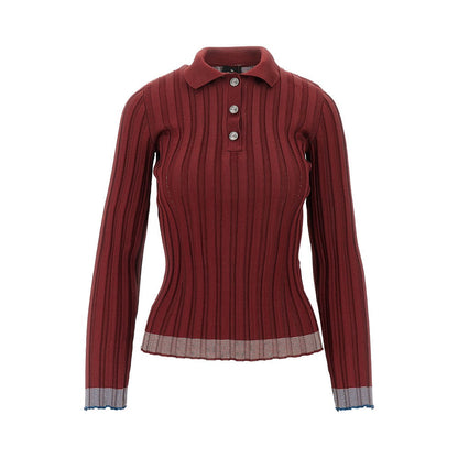 ETRO 44 ribbed viscose polo shirt