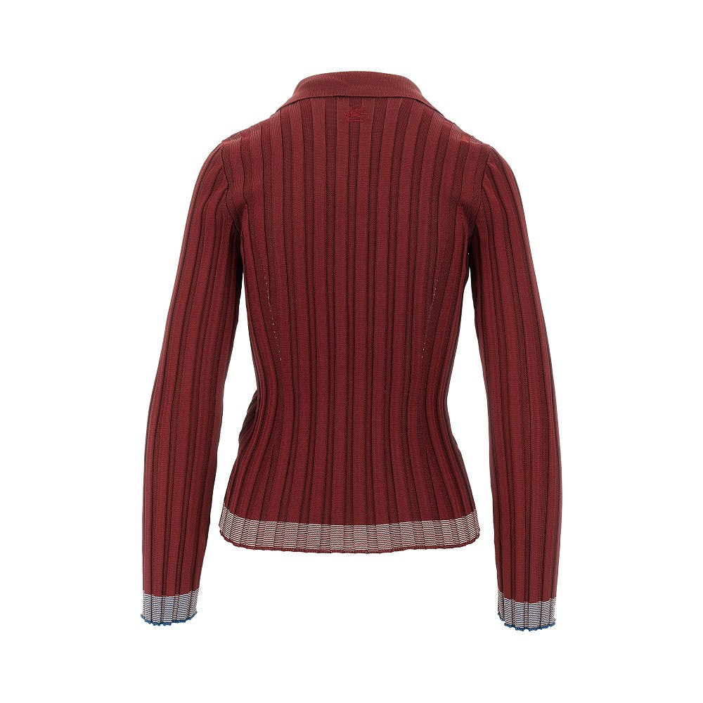 ETRO 44 ribbed viscose polo shirt