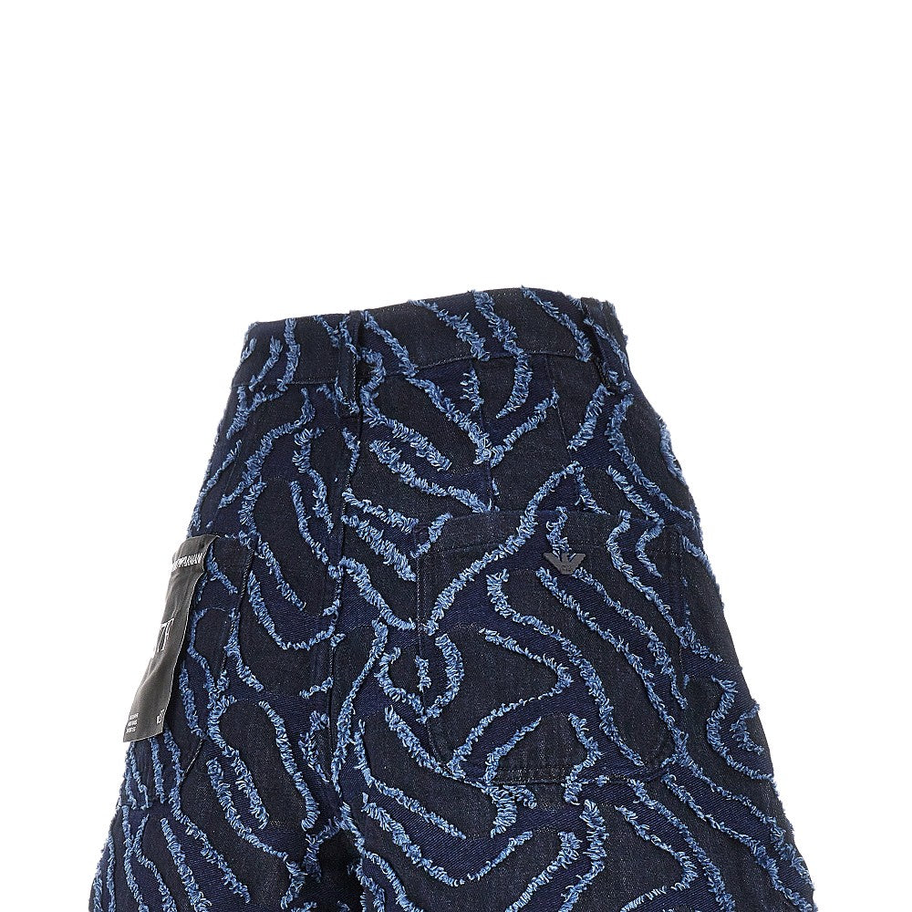 EMPORIO ARMANI 27 jacquard denim shorts