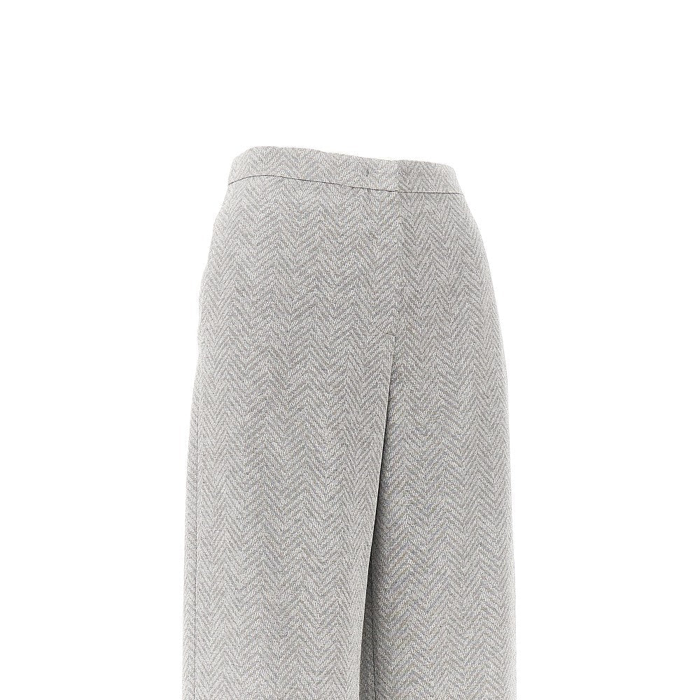 EMPORIO ARMANI 46 chevron viscose-blend pants