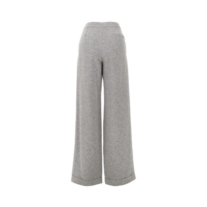 EMPORIO ARMANI 46 chevron viscose-blend pants