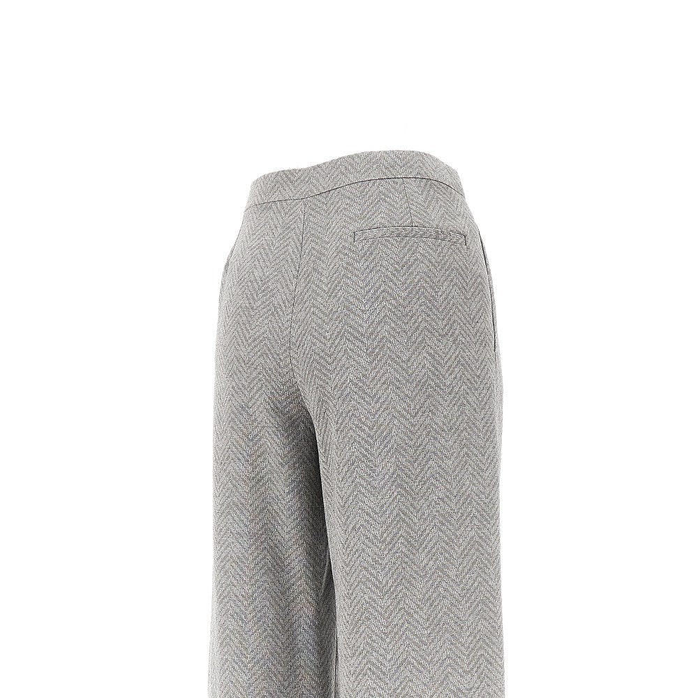 EMPORIO ARMANI 46 chevron viscose-blend pants