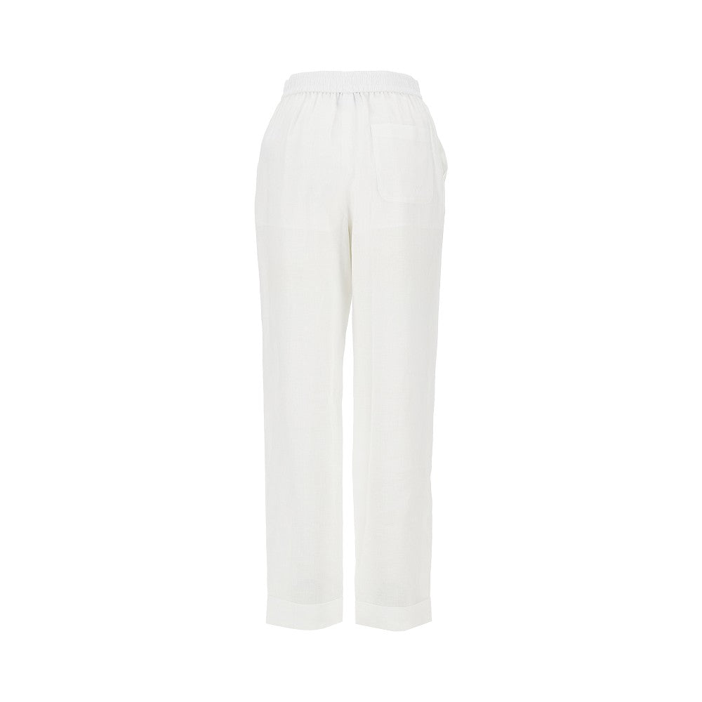 linen pants with elasticated waist