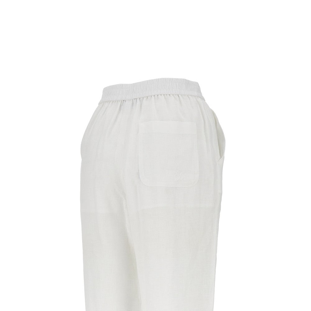 linen pants with elasticated waist