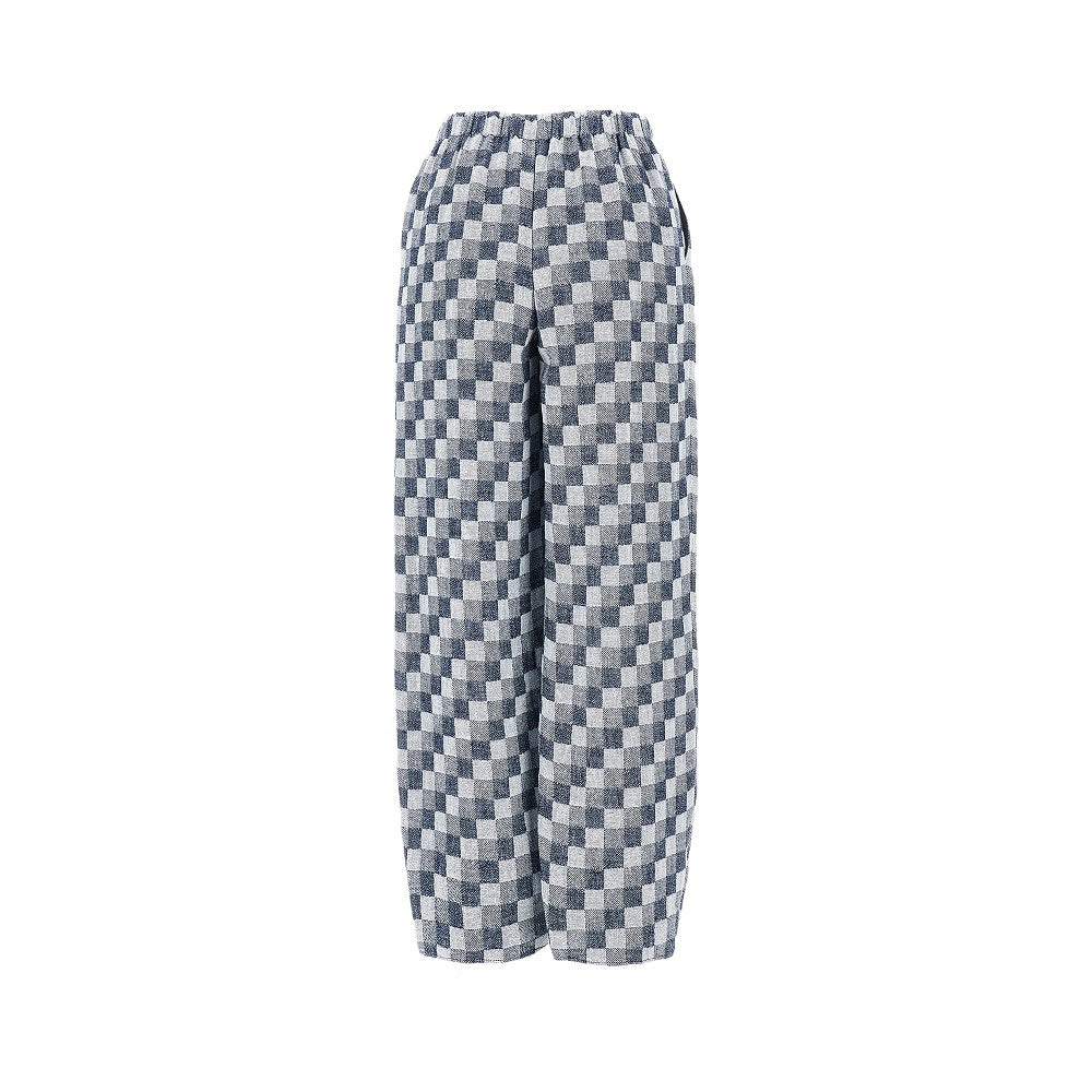 linen-blend gauze pants