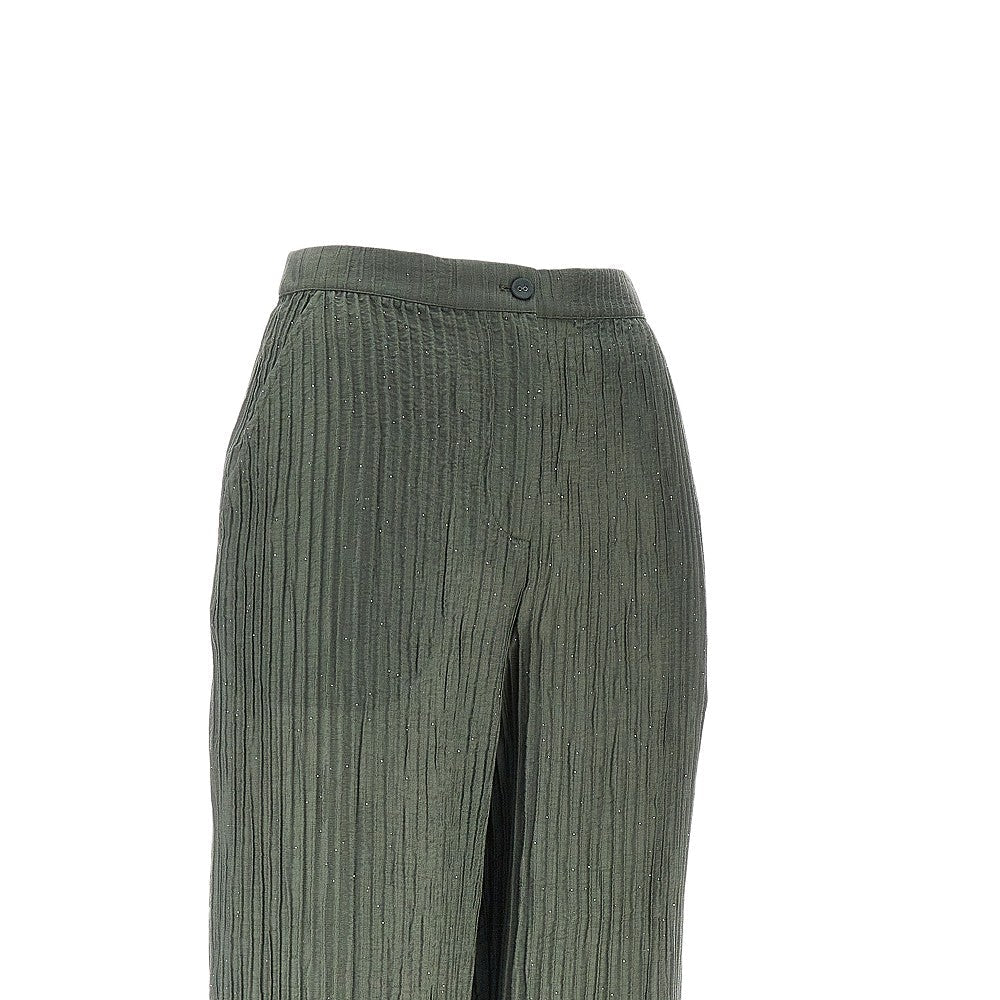EMPORIO ARMANI 40 textured lurex taffetà pants