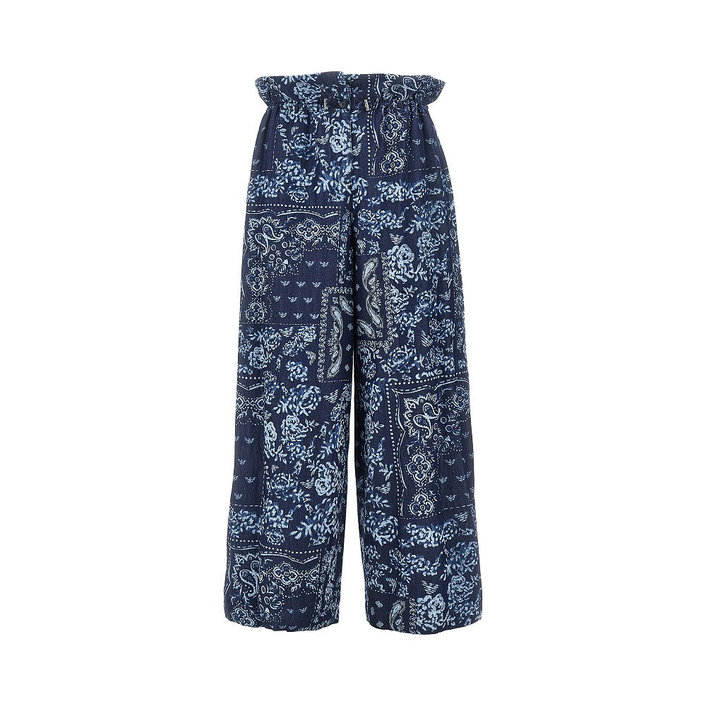 bandana print chambray pants