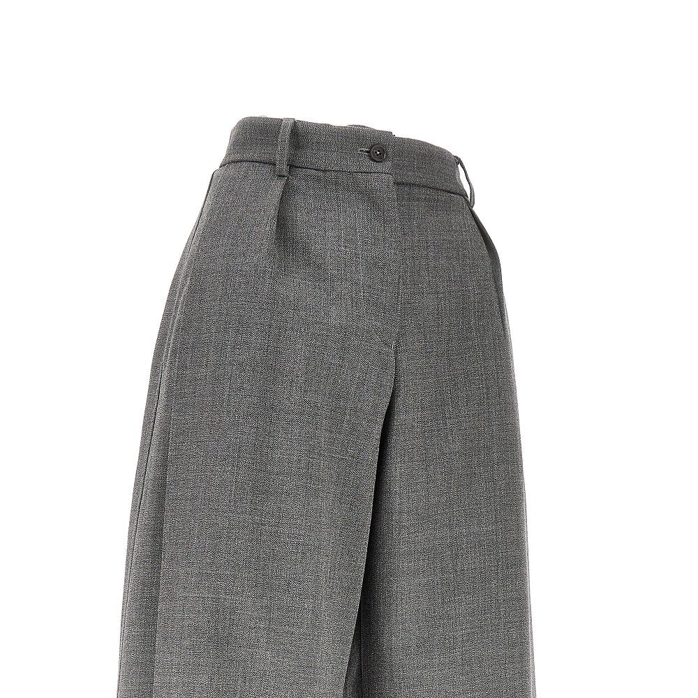 EMPORIO ARMANI 44 pleated wool pants with turned-up hem