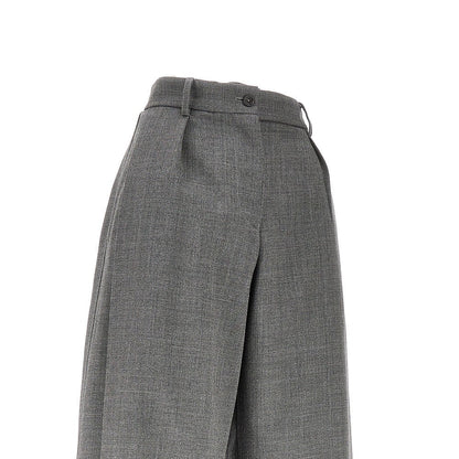 EMPORIO ARMANI 44 pleated wool pants with turned-up hem