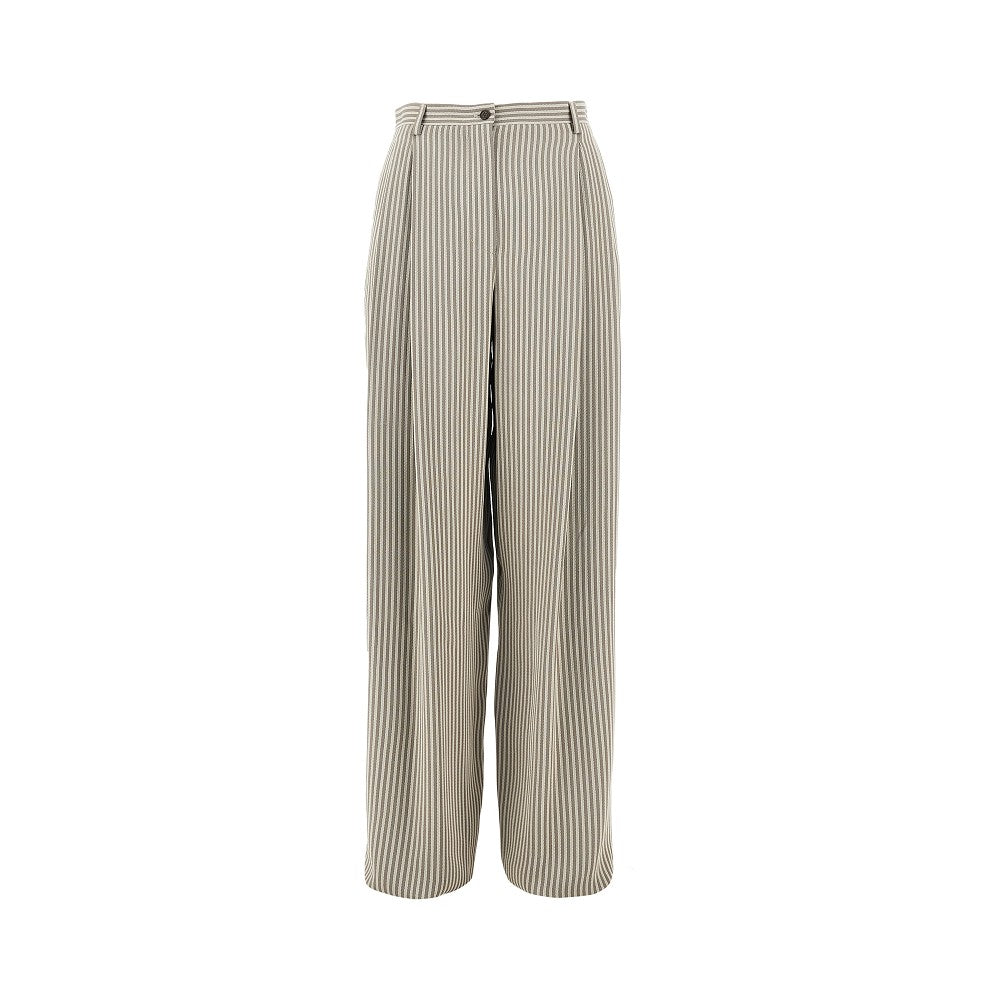 EMPORIO ARMANI 40 icon striped crepe pants with darts
