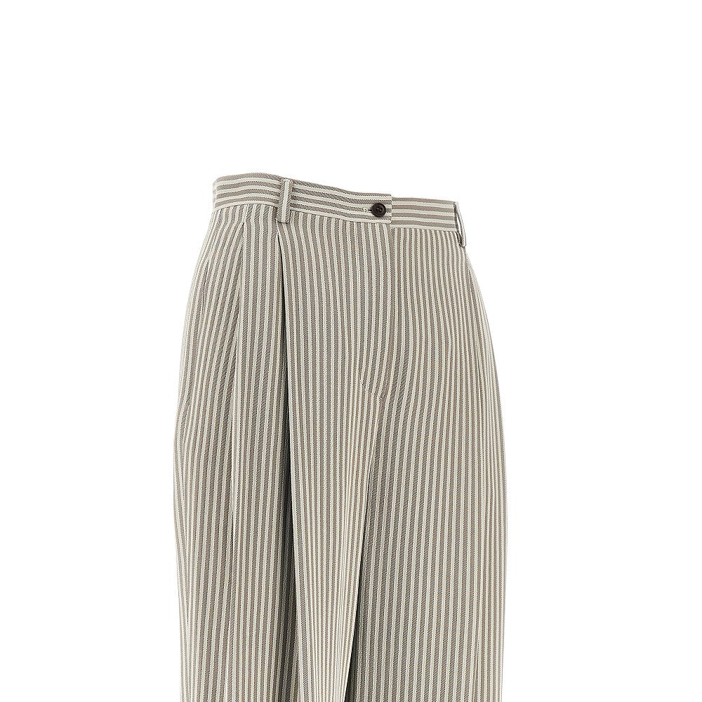 icon striped crepe pants with darts