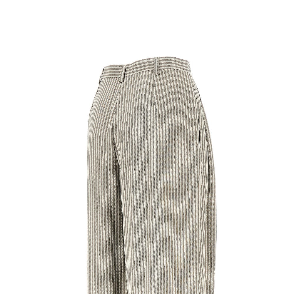 icon striped crepe pants with darts