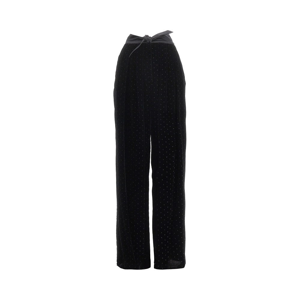lurex polka-dot velvet pants