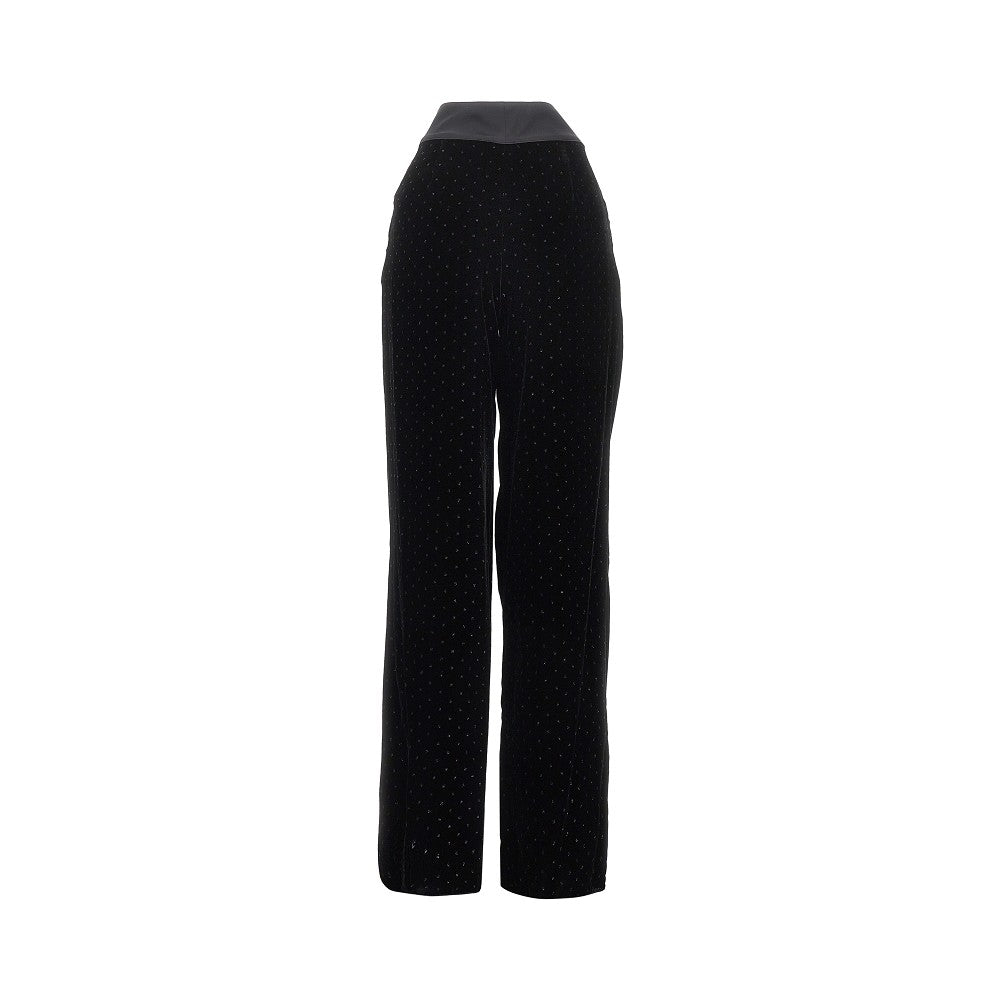 lurex polka-dot velvet pants