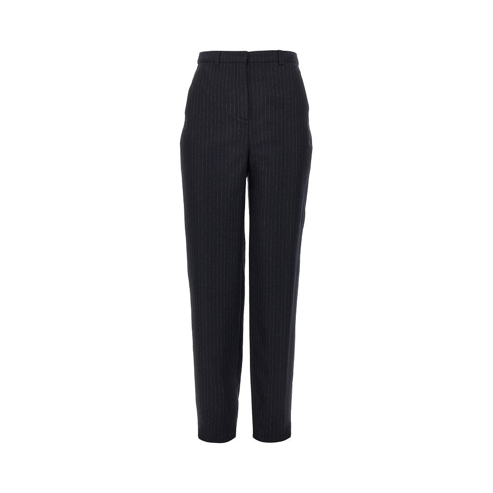 wool-blend pants with pinstriped motif