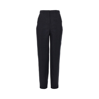 wool-blend pants with pinstriped motif