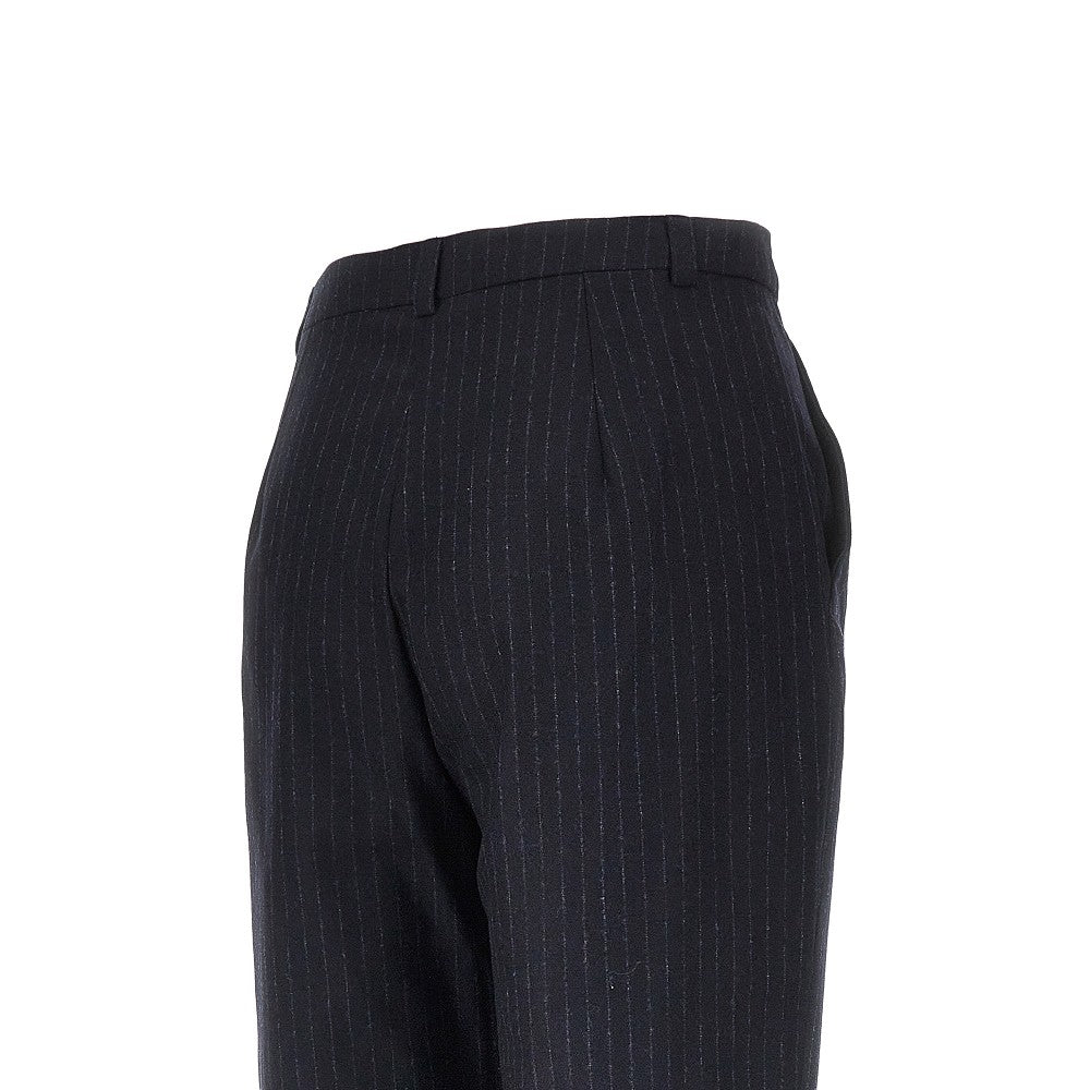 wool-blend pants with pinstriped motif