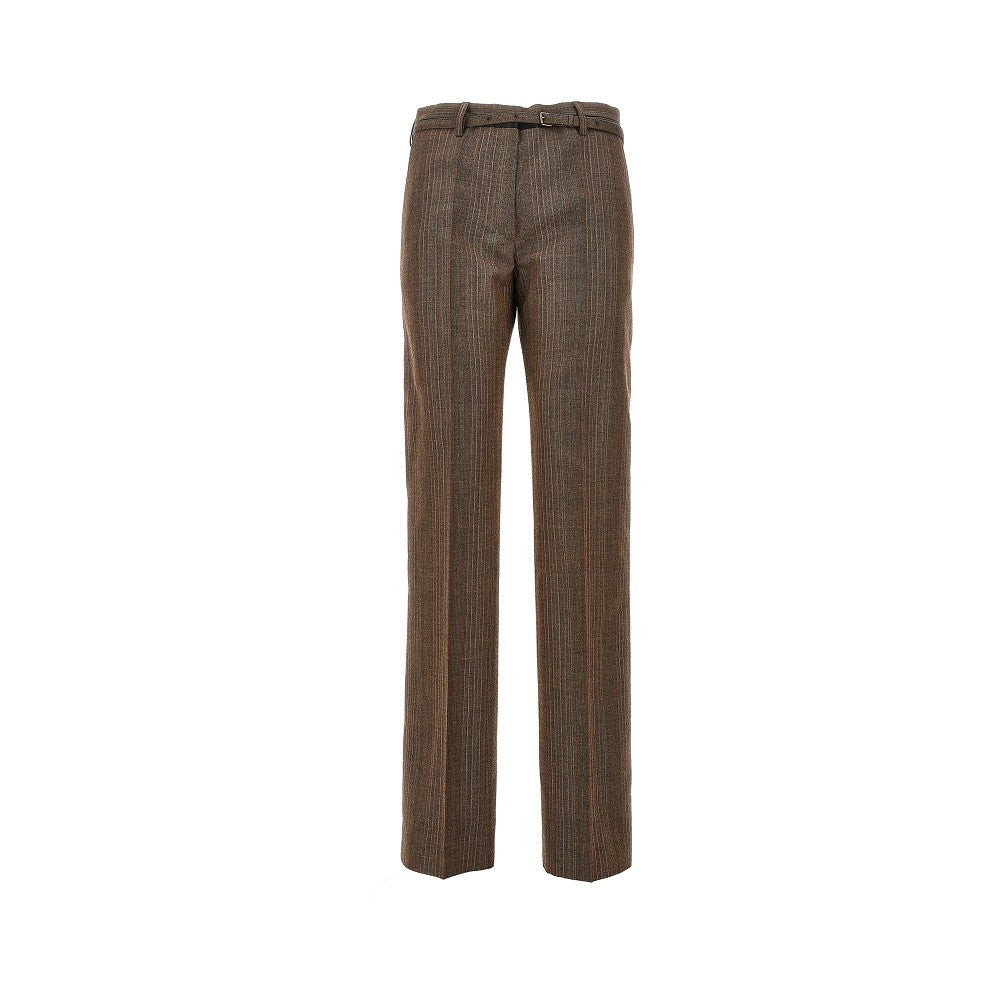 DRIES VAN NOTEN 36 wool straight pants with belt