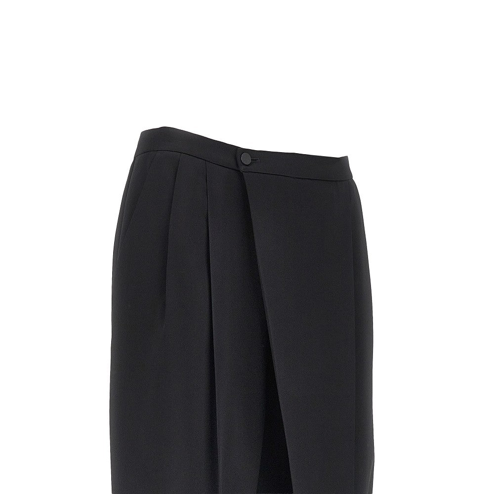 wrap-over satin pants