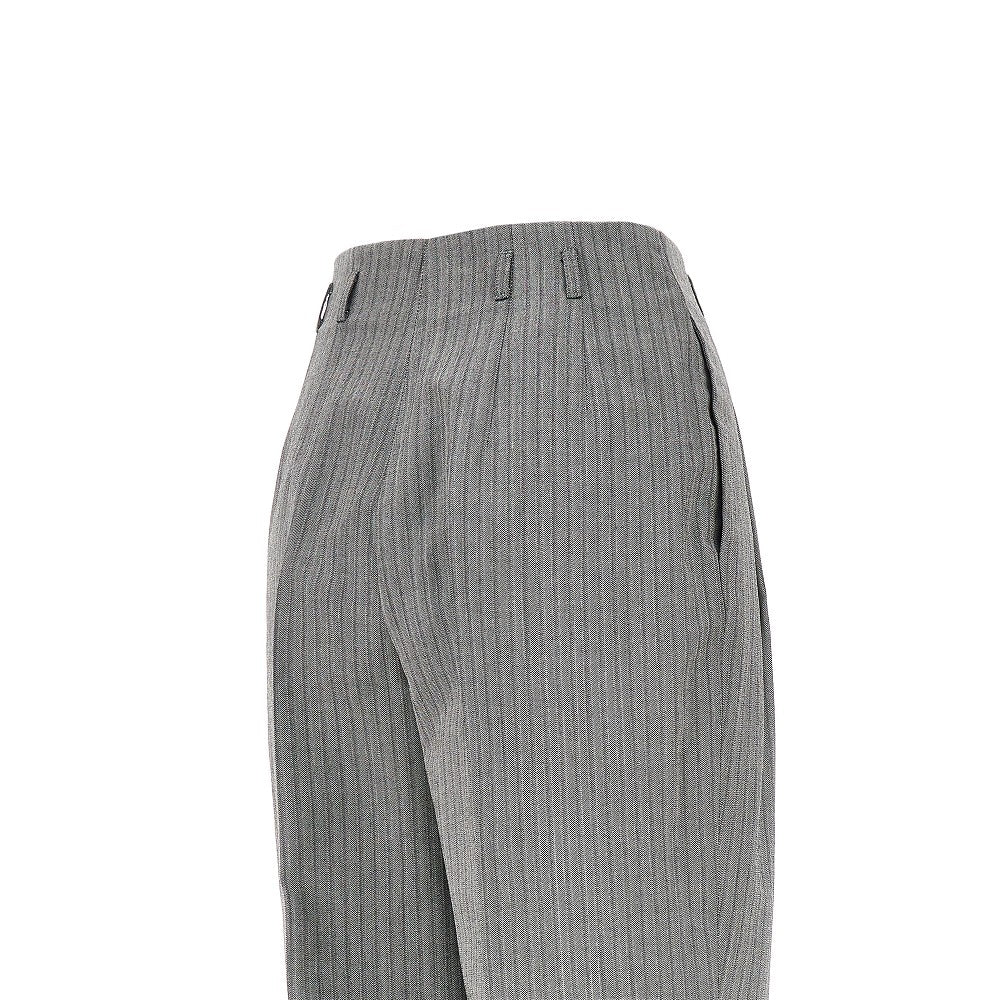 pinstriped wide pants with darts
