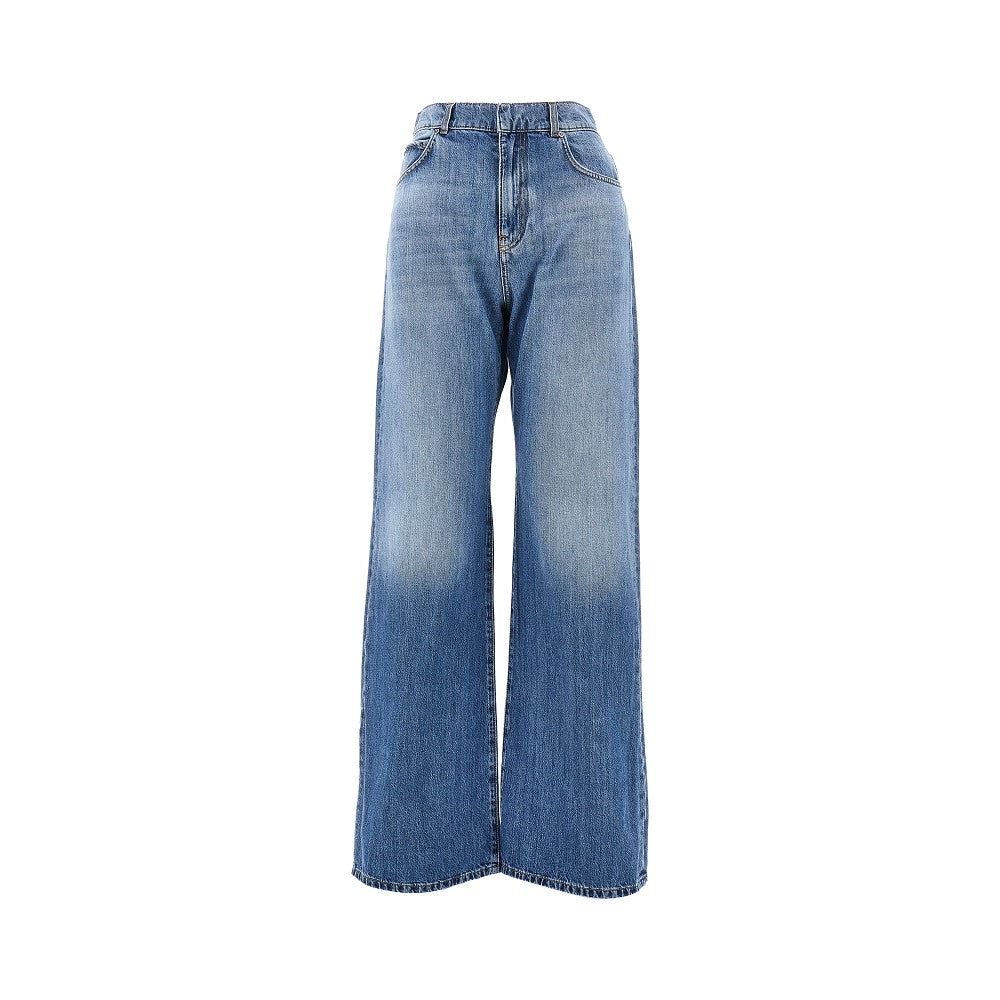 wide leg jeans with fadings