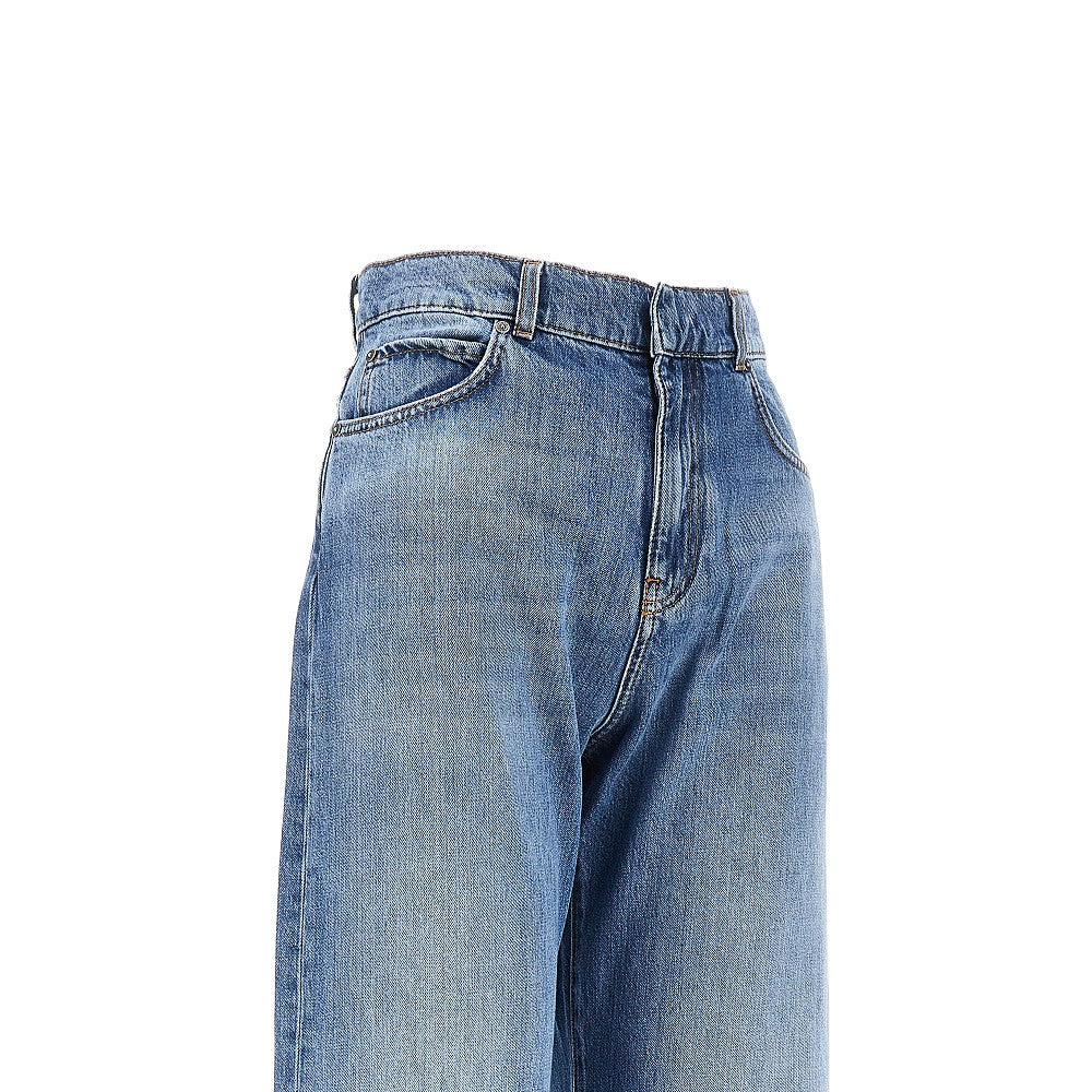 PINKO 24 wide leg jeans with fadings