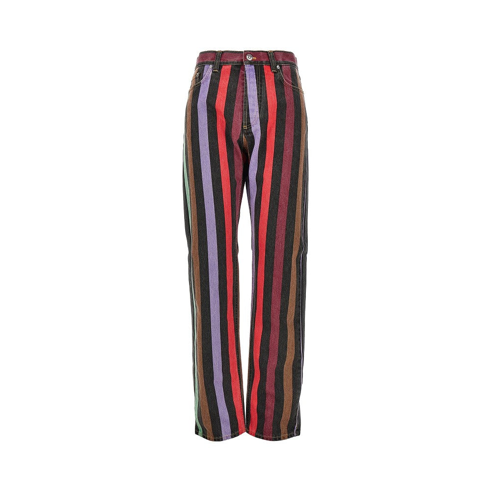 VERSACE 28 cotton denim jeans with striped motif