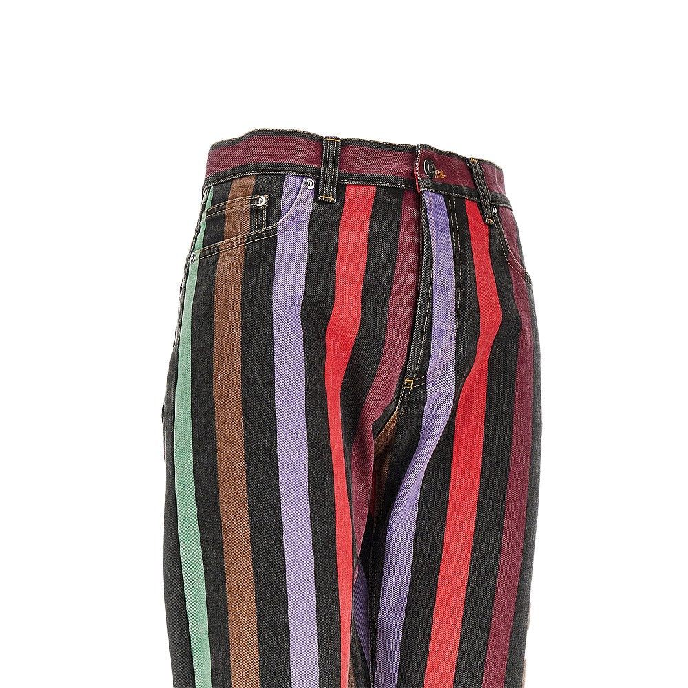 VERSACE 28 cotton denim jeans with striped motif