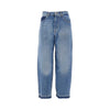 balloon fit jeans with frayed hem