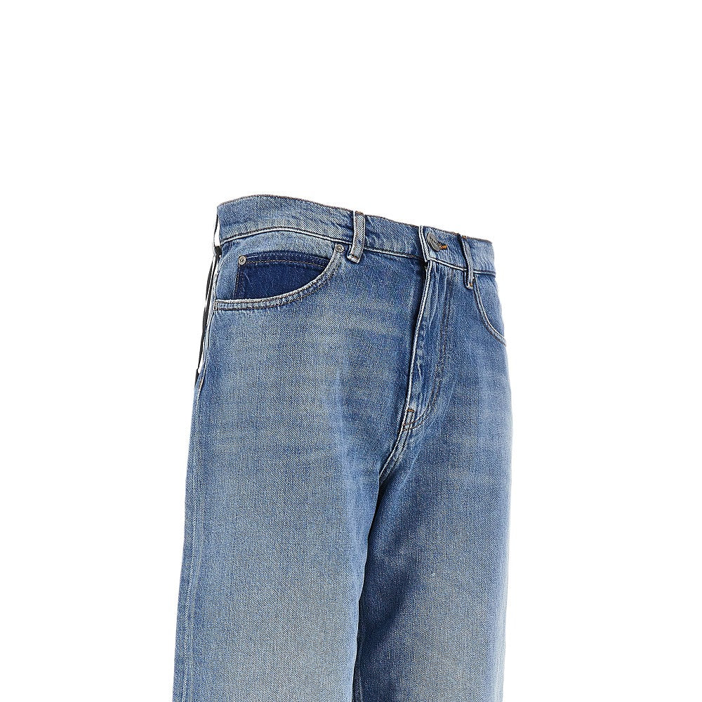 balloon fit jeans with frayed hem