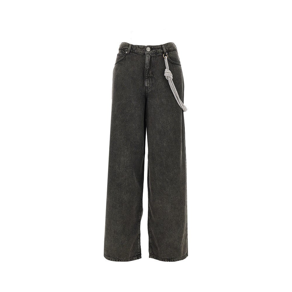 loose fit jeans with strass cord