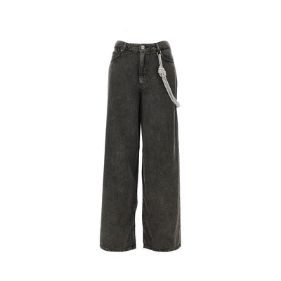 loose fit jeans with strass cord