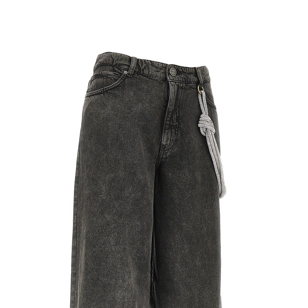 loose fit jeans with strass cord