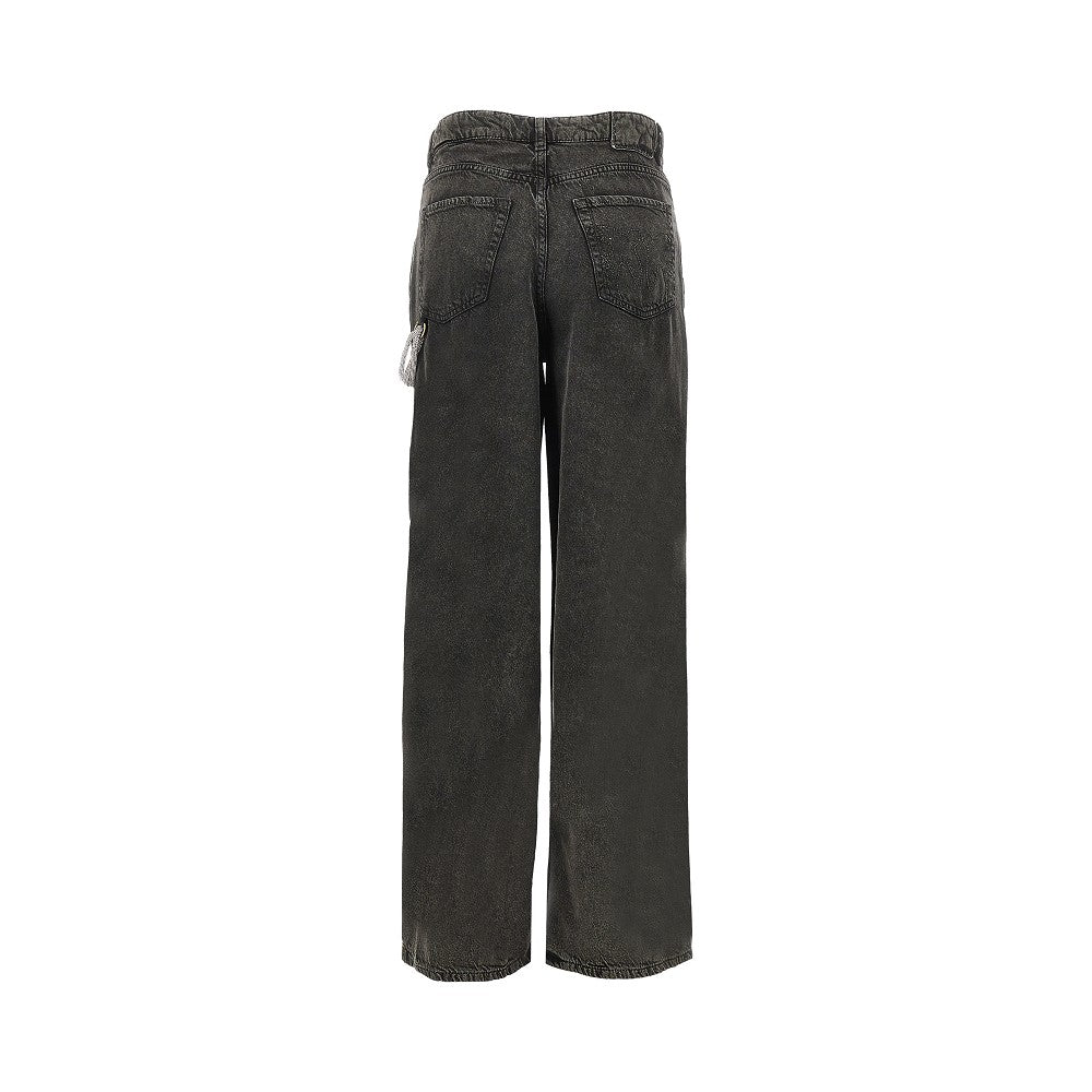 loose fit jeans with strass cord