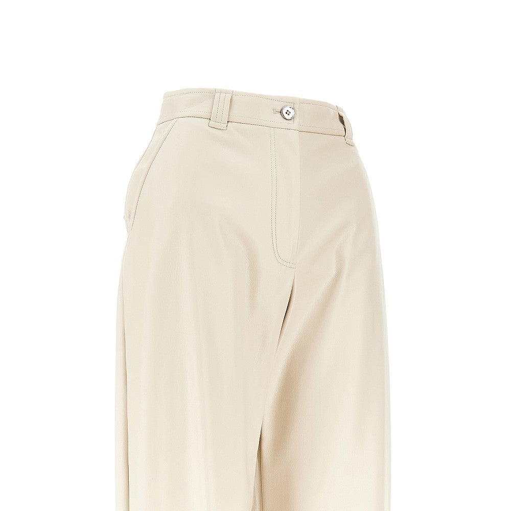 PINKO 38 faux leather barrel leg pants